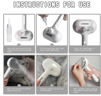 3-in-1 Steam Grooming Brush